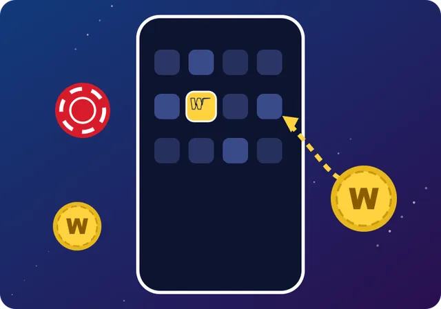 Wonaco Casino app icon placed on a phone home screen